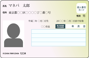 個人番号カード（顔写真面）